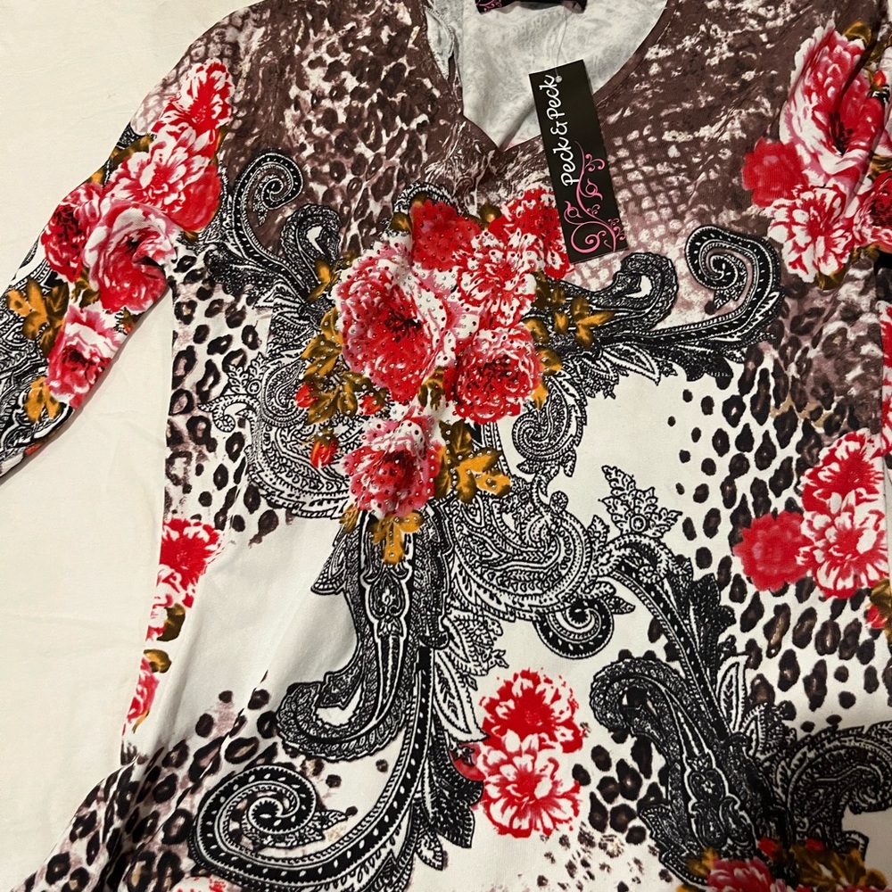 Peck & Peck embellished top, new, size large
